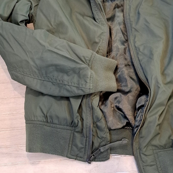 Gap Bomber Lined Lightweight Fight Cropped Jacket Coat With Front Pockets - Picture 7 of 8